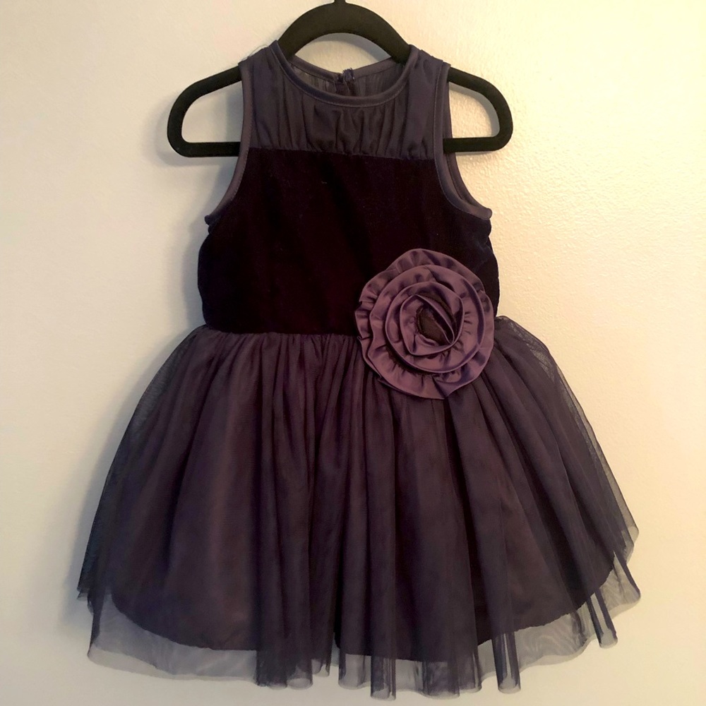 2T Pippa & Julie Navy Velvet Tulle Dress